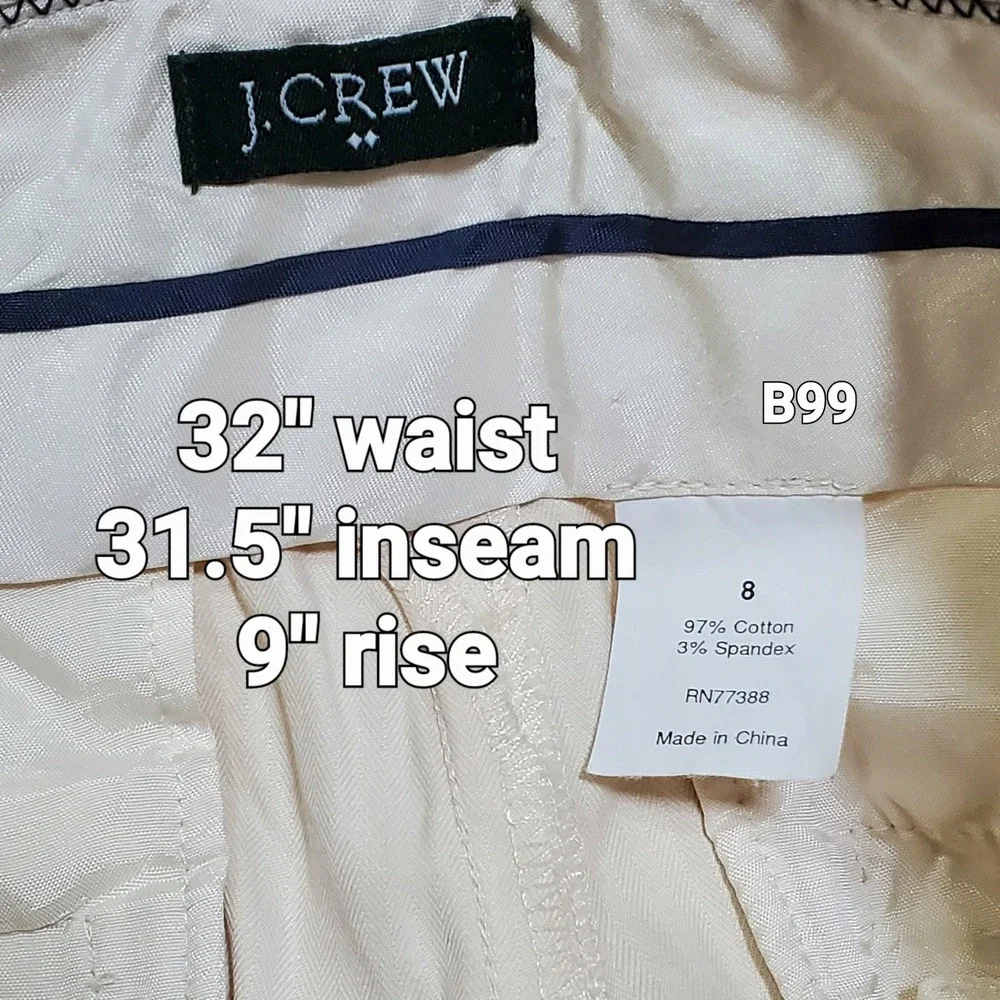 J Crew‎ Y2K Flared Clean Girl Cotton Chinos Preppy Business Casual 32x31 Size 8
